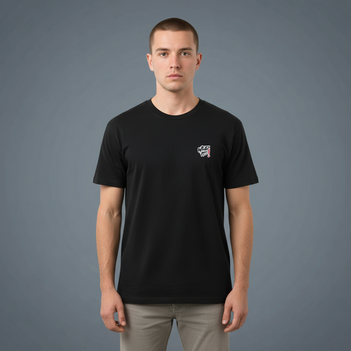 Graphic Tee — 'Upass Quid Me?' Playful Retro Text Pocket T-Shirt